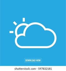  part sunny cloud vector icon weather forecast