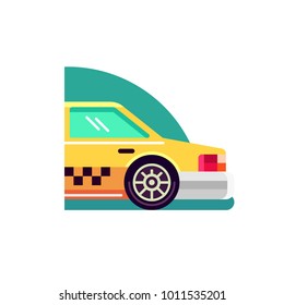 Part of taxi car. Vector, isolated,