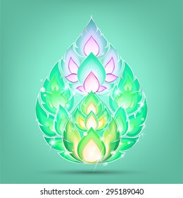 Part of thai traditional pattern was modified to 3d shape