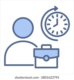 Part Time Blue Icon Vector Illustration