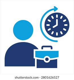 Part Time Flat Blue Icon Style