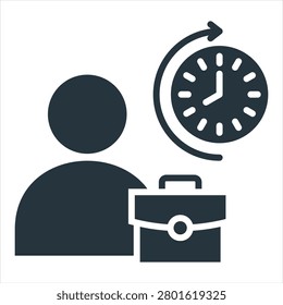 Part Time Glyph Icon Vector Illustration