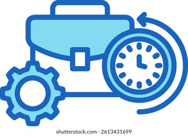 Part Time Icon Blue Vector Illustration