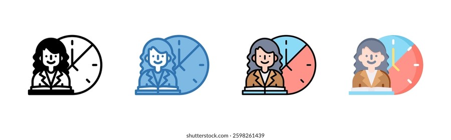 Part Time Icon Element For Design