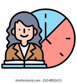 Part Time Icon Element For Design