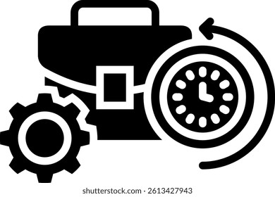 Part Time Icon Glyph Vector Illustration