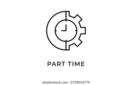 Part Time Icon Or Logo Isolated Vector Illustration