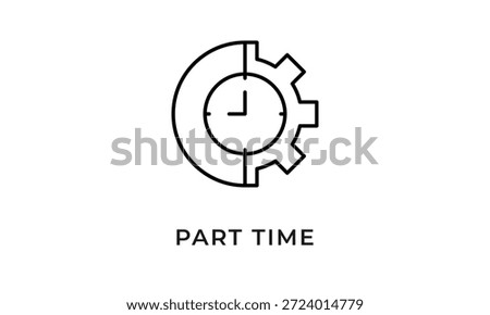 Part Time Icon Or Logo Isolated Vector Illustration