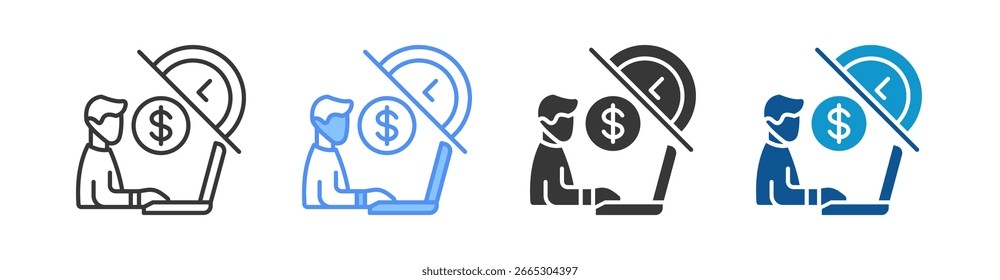 Part Time Icon Set Multiple Style Collection