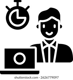 Part Time Job Icon Glyph Vector Illustration
