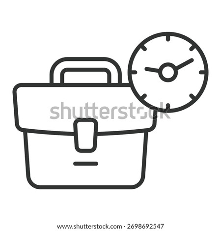 Part time job icon in line design. part time job, schedule, flexibility, remote, balance, productivity, independence on white background vector. Part time job editable stroke icon