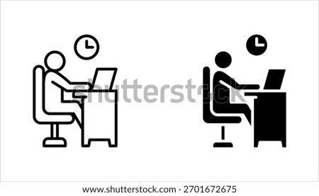 Part time job icon set. flexible schedule work icon, worker hours, vector illustration on white background