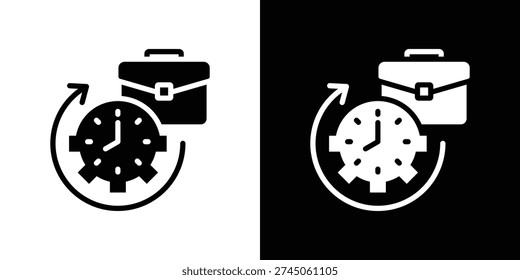 Part Time Job Icon Sheet Black And White