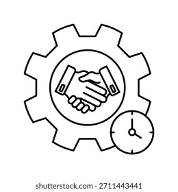 Icono de trabajo a tiempo parcial con fondo blanco Ilustración de stock de Vector