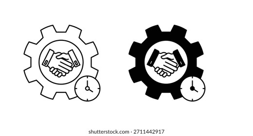 Icono de conjunto de trabajo a tiempo parcial con fondo blanco Ilustración de stock de Vector