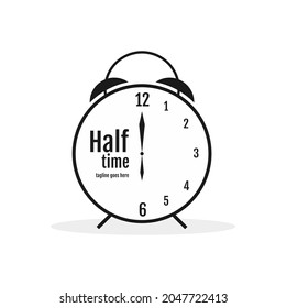 Logotipo A Tiempo Parcial Con Icono De Reloj De Alarma, Adecuado Para Aquellos Que A Menudo Trabajan En Condiciones De Frelancia