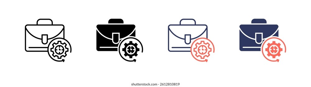 Part Time Multi Style Icon Set Vector