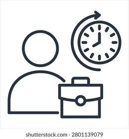 Part Time Outline Icon Vector Illustration