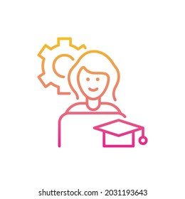 Part time student vector gradient icon style illustration. EPS 10 File