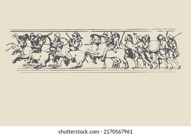 Teil des Triumphal-Eintritts von Alexander in Babylon