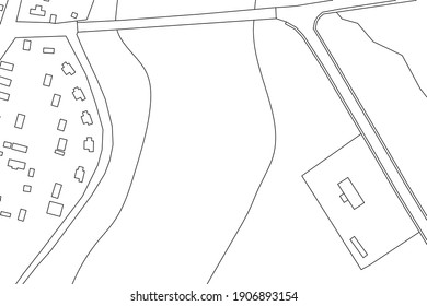 Part of urban plan of a town and river. Vector abstract topographic map for your design.