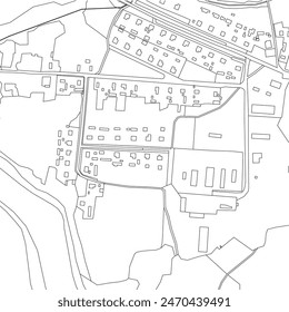 Part of urban plan of a town. Vector map.