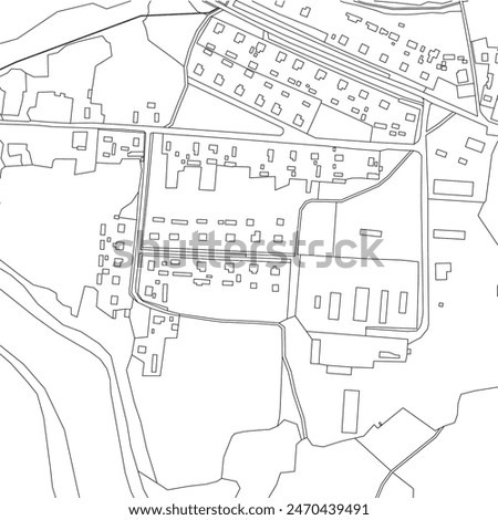 Part of urban plan of a town. Vector map.