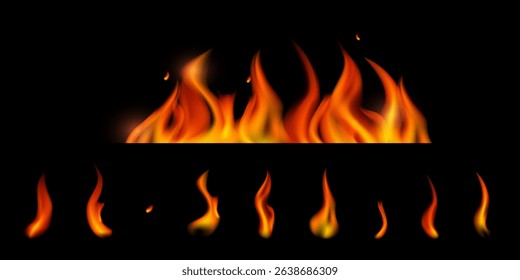 part vector fire effect mesh fill 
