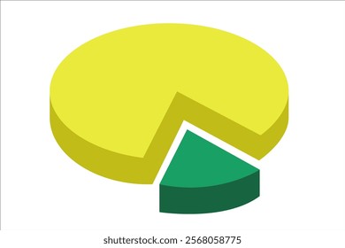 Part of a volume circle. Vector simple color flat illustration.