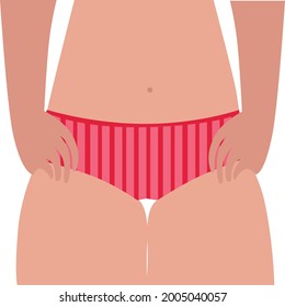 Part of a woman's body on a white background
