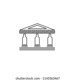 Parthenon Building Vector Bottles Instead of Coloumns