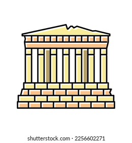 parthenon europe antique building color icon vector. parthenon europe antique building sign. isolated symbol illustration