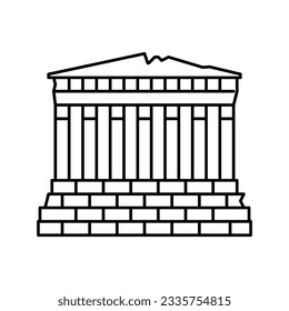 parthenon europe antique building line icon vector. parthenon europe antique building sign. isolated contour symbol black illustration