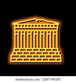 parthenon europe antique building neon light sign vector. parthenon europe antique building illustration