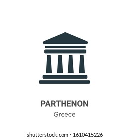 Parthenon glyph icon vector on white background. Flat vector parthenon icon symbol sign from modern greece collection for mobile concept and web apps design.