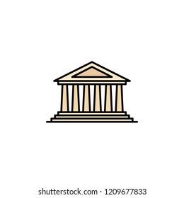 Parthenon icon. Element of color ancient greece  icon for mobile concept and web apps. Colored Parthenon icon can be used for web and mobile