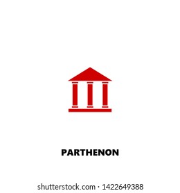 parthenon icon. parthenon vector design. sign design. red color