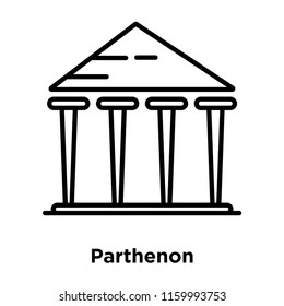 Parthenon icon vector isolated on white background, Parthenon transparent sign , line or linear sign, element design in outline style