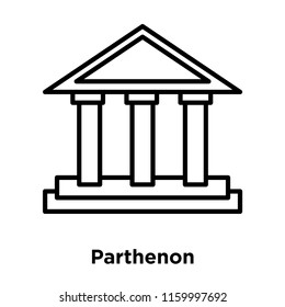 Parthenon icon vector isolated on white background, Parthenon transparent sign , line or linear sign, element design in outline style