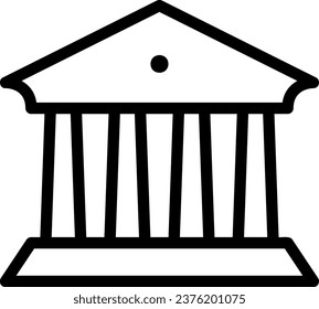 parthenon line icon illustration vector