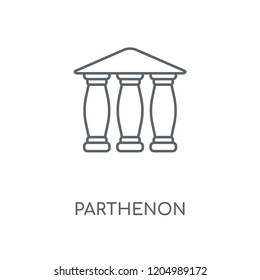 Parthenon linear icon. Parthenon concept stroke symbol design. Thin graphic elements vector illustration, outline pattern on a white background, eps 10.
