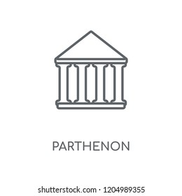 Parthenon linear icon. Parthenon concept stroke symbol design. Thin graphic elements vector illustration, outline pattern on a white background, eps 10.