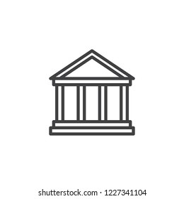 Parthenon model outline icon. linear style sign for mobile concept and web design. Column architect building simple line vector icon. Symbol, logo illustration. Pixel perfect vector graphics