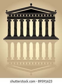 Parthenon Stylized Vector Icon.