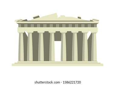 Parthenon temple - Greece / World famous buildings vector illustration.