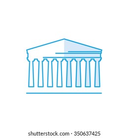 Parthenon Temple Icon Famous World Landmark Stock Vector (Royalty Free ...