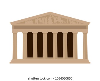 Parthenon. Vector illustration. Isolated on a white background.