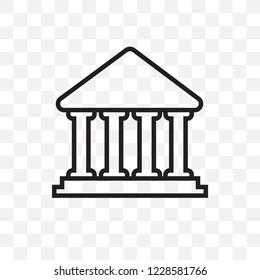 Parthenon vector linear icon isolated on transparent background, Parthenon transparency concept can be used for web and mobile
