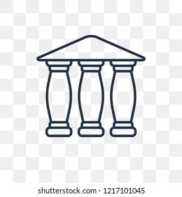 Parthenon vector outline icon isolated on transparent background, high quality linear Parthenon transparency concept can be used web and mobile