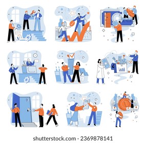 Parthnership. Vector illustration. Finding solutions as team strengthens partnership bonds Organizational success relies on effective collaboration and partnership Brainstorming sparks creativity